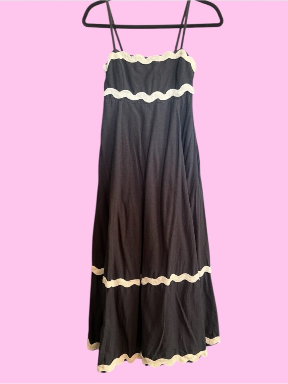 Sim & Sam Navy Scalloped Maxi Dress with Pockets